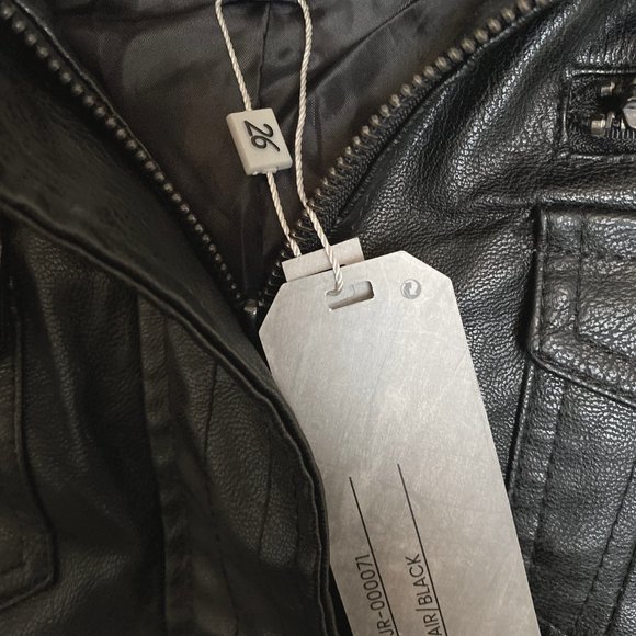 Black Faux Leather Hooded Zip-up Moto Jacket - Picture 5 of 5